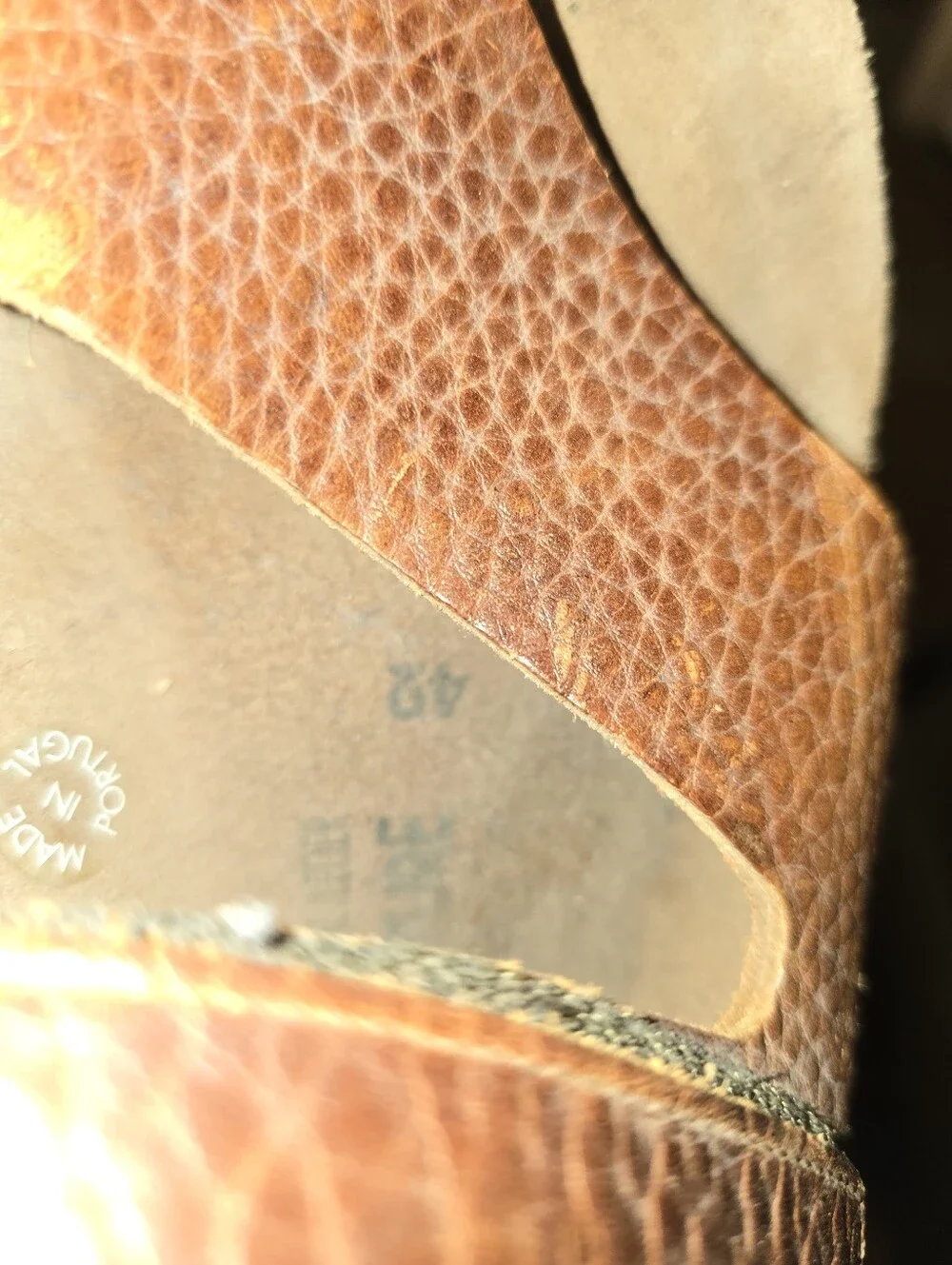 Mephisto Men's Tan/Brown Leather Adjustable Slide Sandals